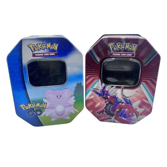 Pokemon TCG Empty Tins Lot - 14 Small, 10 Medium, 3 Large + 87 Card Sleeves - Picture 6 of 8